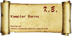 Kampler Barna névjegykártya