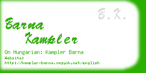 barna kampler business card